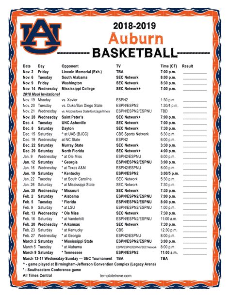 auburn basketball schedule espn